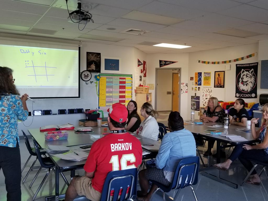LantanaESLeader's tweet photo. Conference style PD- engaging, standards based math activities. #lantanatigers #built2amaze #nrichmath https://t.co/9nxGuKZMbR