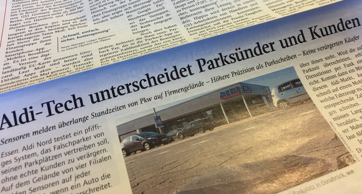 Christian Cordes Aldi Nord Mit Hightech Gegen Parknomaden Sensoren Petzen Stehzeiten Discounter Handel Smartcitysystem Via Lz T Co Wlzx7hicww