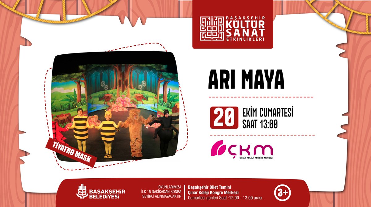 🎭 ARI MAYA 🎭

🗓️ 20 Ekim Cumartesi
🕗 13.00
📍 Çınar Koleji Kongre Merkezi