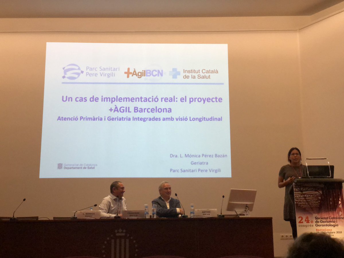primariaicscat's tweet photo. L'estudi Fragility d'intervenció multifactorial en gent gran fràgil desenvolupat, entre d'altres, al #CAPLluísSayé; i el projecte #ÀgilBCN d'#atencióprimària i geriàtrica per prevenir la discapacitat, del #CAPBordetaMagòria, han estat presents al 24è Congrés de la @SCGiG #SCGIG18 https://t.co/b60f1cFmWN