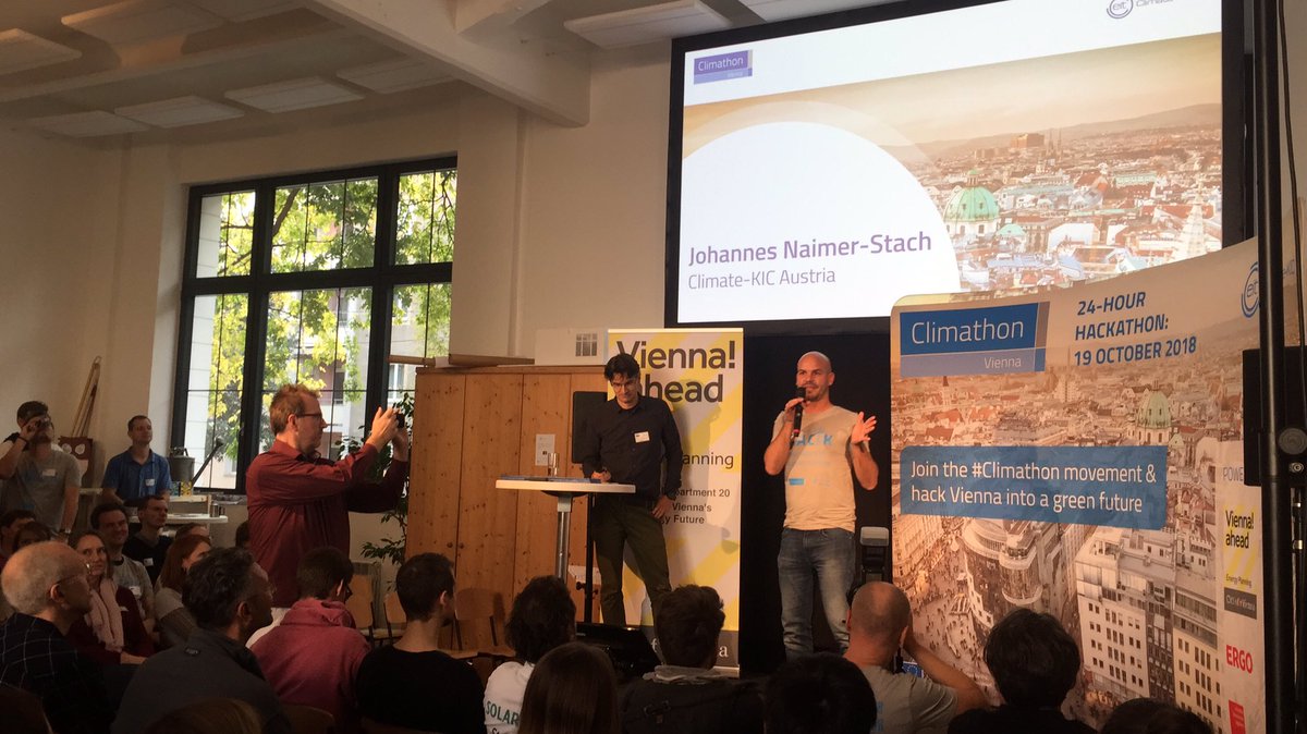 LaraObst's tweet photo. @GlobalClimathon is starting in Vienna!! 120 change makers redesign the challenge of climate🐼✌️#SaveCO2 https://t.co/KIRYBaA39H