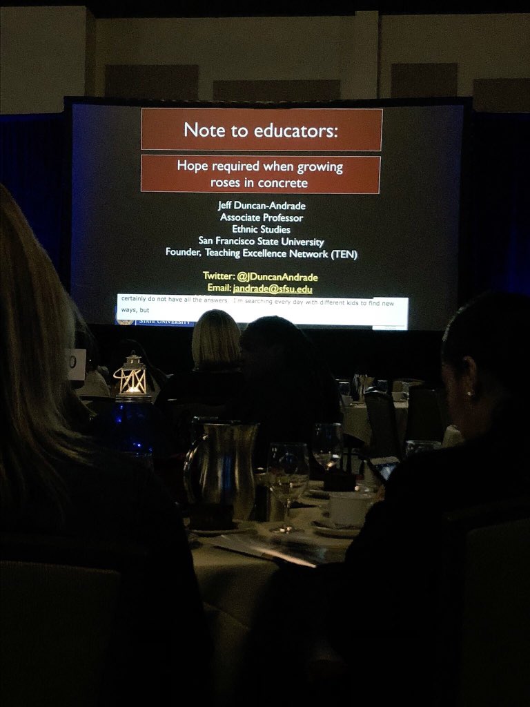 afernandes0304's tweet photo. Thank you @MyCASC for the killer conference. You always deliver. @JDuncanAndrade it was an honor to be in the room with you. Thank you. #schoolcounselor #casc2018 #HOPEdealer #iaintmadatcha https://t.co/dZ8D2U57lP