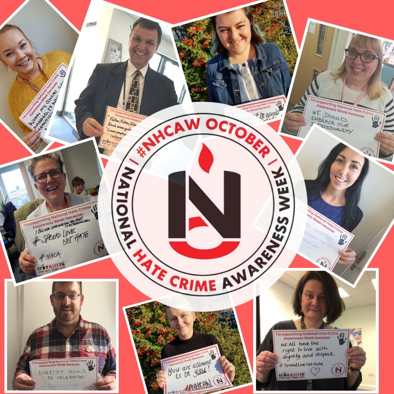YourCBCHousing's tweet photo. This week we came together to support @GlosHateCrime #NHCAW2018! We take any reports from our residents of hate crime seriously & we work closely with @Glos_Police & other local organisations to help keep our communities safe. #SpreadLoveNotHate #WeStandTogether #NoPlaceForHate https://t.co/9JpkK25m2n