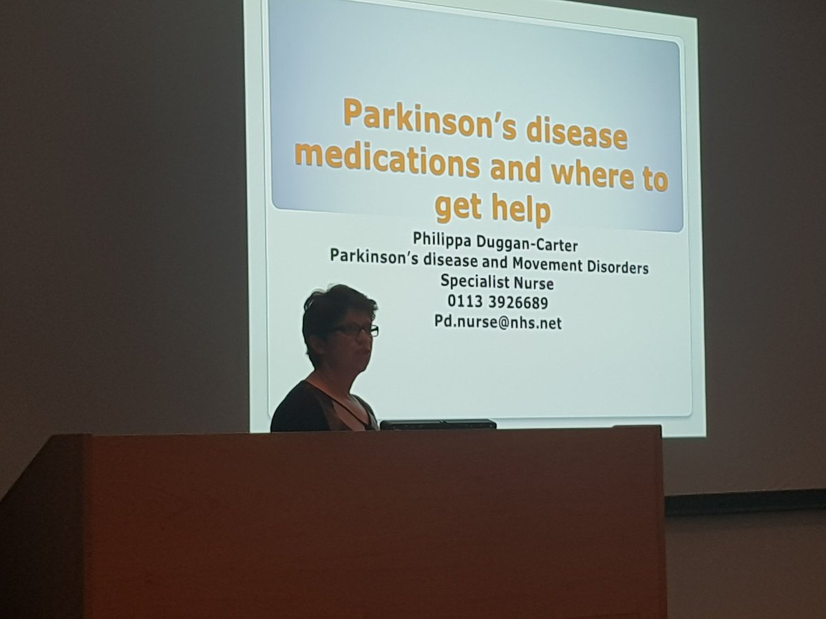 <a href="/yorkshirepdc/">Philippa</a> now up with <a href="/LeedsHospitals/">Leeds Teaching Hospitals</a> <a href="/LTHTParksQI/">LTHTParkinsonsQI</a> Parkinson's masterclass covering medications, where to get help and advice.