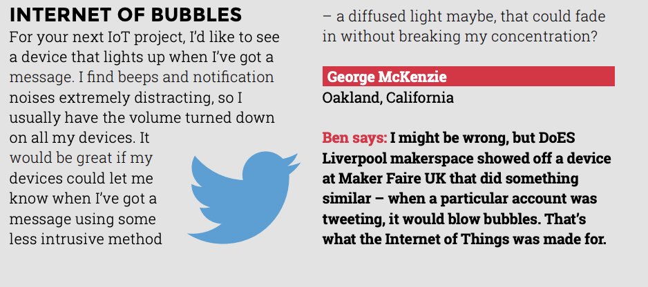 ElectromakerIO's tweet photo. Bubble alert for twitter notifications? We got you covered!
👉 https://t.co/FBAc7liAMA
@ben_everard
@HackSpaceMag
#HackSpaceMag https://t.co/SdmEzdUZMK