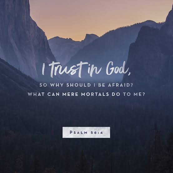 What time I am afraid, I will trust in thee. In God I will praise his word, in God I have put my trust; I will not fear what flesh can do unto me.
(Psalm 56:3-4)

Amen and Amen. 

Shalom. 

#ITrustInGod
#FearGod
#WhatCanManDoUntoMe
#WhyShouldIBeAfraid