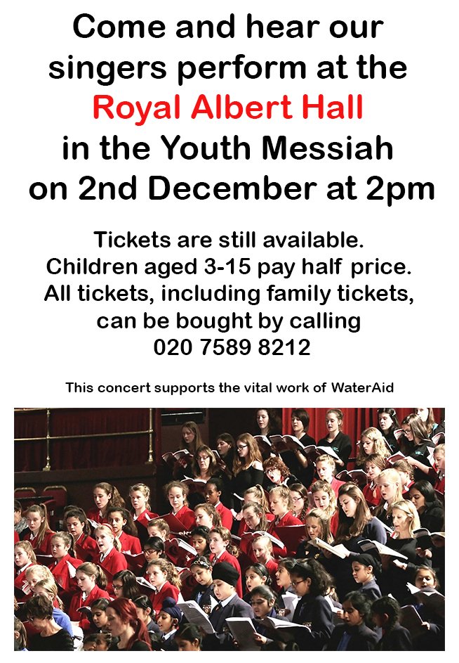 Ely Youth Choir singing in the Youth Messiah <a href="/RoyalAlbertHall/">Royal Albert Hall</a> on 2nd December. They're so great, can sing anything!