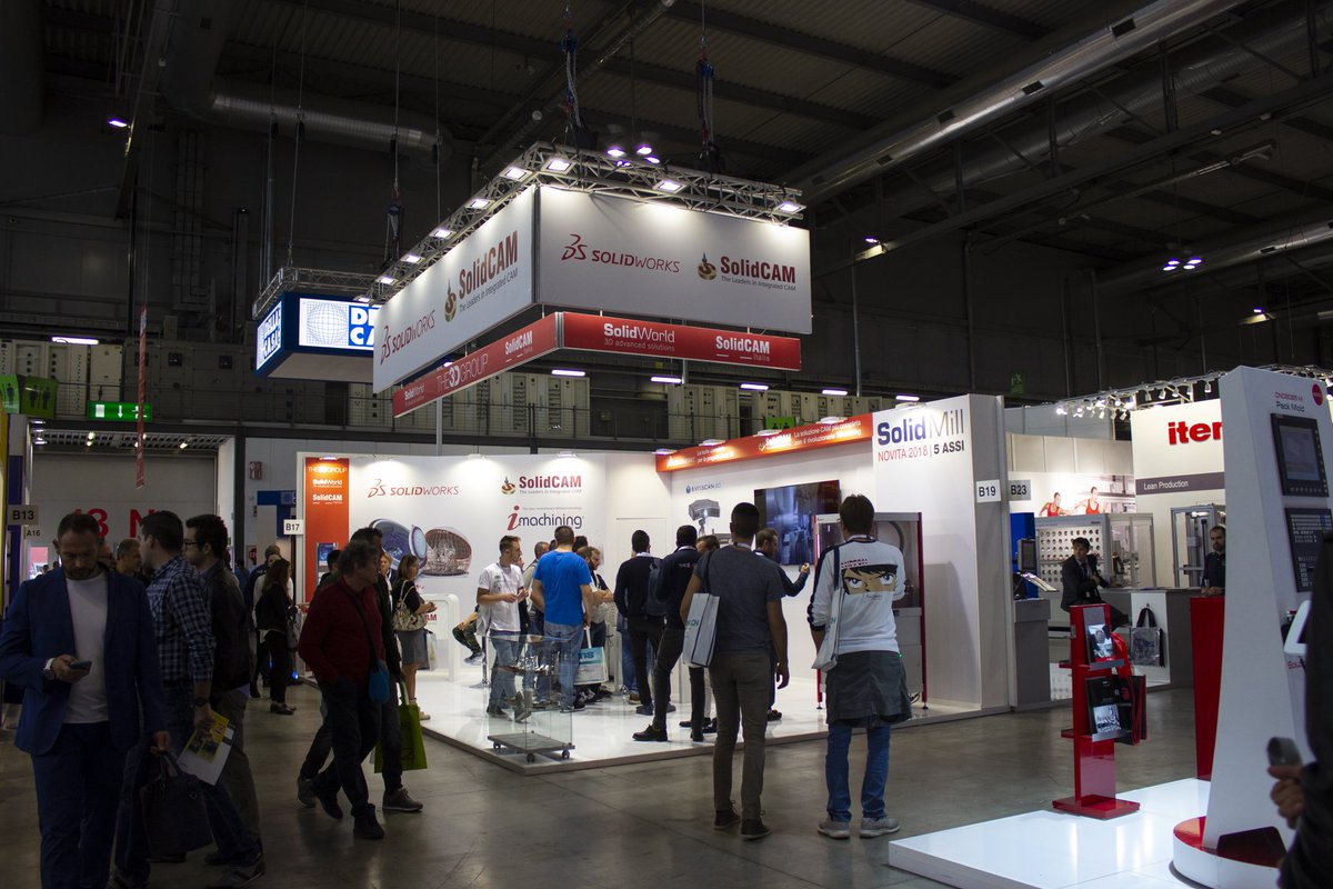 SolidCAMItalia's tweet photo. Thanks to @solidcam! 
Qualche foto da BIMU 2018 in cui abbiamo presentato #iMachining e la #SolidMILL a 5 assi. 
#THE3DGROUP https://t.co/VW4hDKVupC
