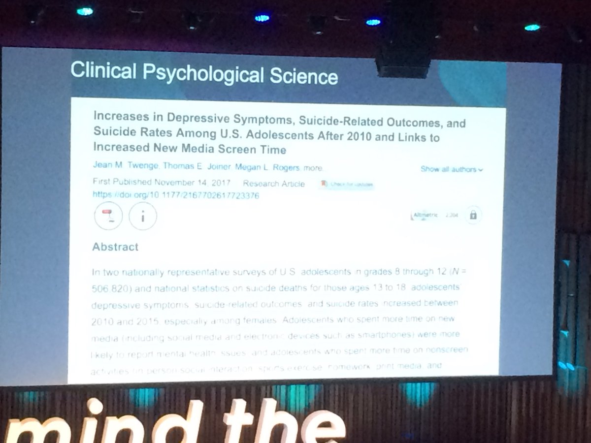 Great to see SAGE article from Clinical Psychological Science used in Mind The Product presentation by @kimgoodwin journals.sagepub.com/doi/abs/10.117… #mtpcon