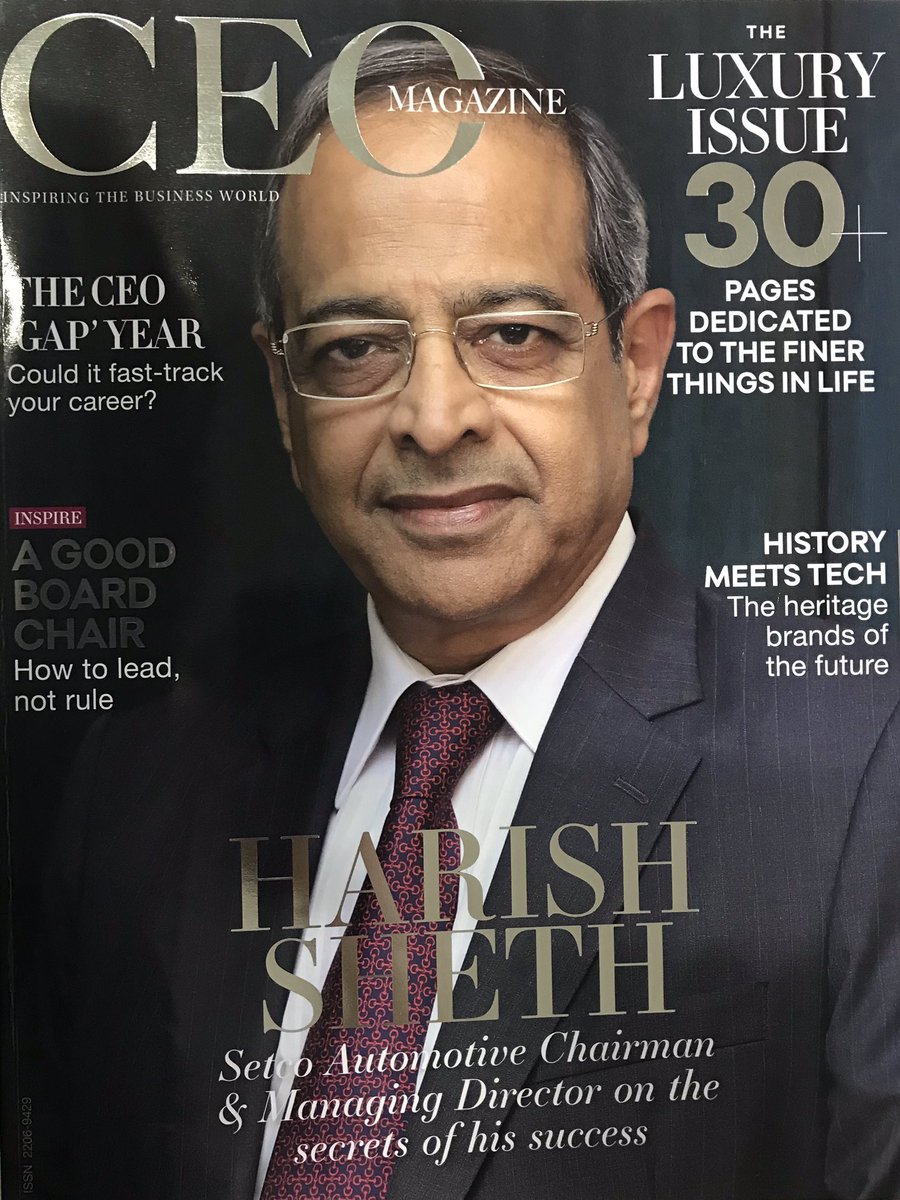 SetcoAutomotive's tweet image. #SetcoAutomotive Chairman &amp;amp; MD, Mr. Harish Sheth on the cover of The CEO Magazine - Asia &amp;amp; The CEO Magazine - India sharing his story on how he built the largest #clutch manufacturing business in India.
Read here-
theceomagazine.com/executive-inte…

#efficientengineering #clutchingvictory
