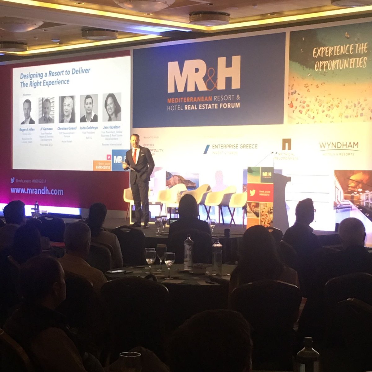 RandR_Event's tweet photo. @rogeraallen Group CEO @RLA_global kick starts the final panel session of #MRH2018 - Designing a Resort to Deliver the Right Experience https://t.co/rMtc9MdD5W