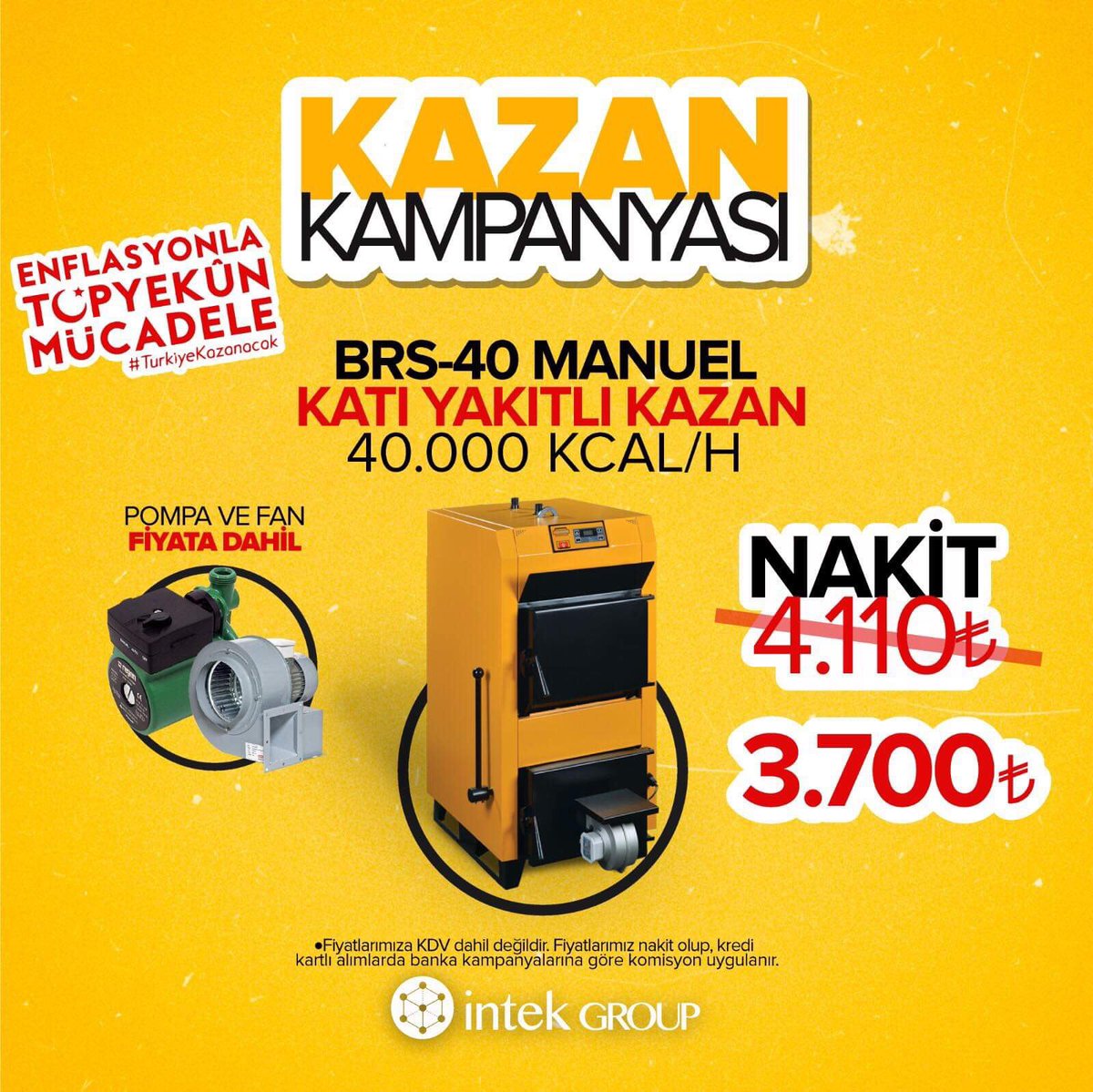intekticaret's tweet photo. Enflasyonla topyekun mücadele kapsamında indirimlerimiz devam ediyor 👍🏻

Kazan kampanyası 🔥🔥
https://t.co/iBnEsyETyk

#intek #tasarruf #inşaat  #kombibakımı #katıyakıt #katiyakitlikazan #kömürlükazan #stokerlikazan #manuelkazan #kazan #kömür #stoker #enflasyonlatopyekünmücadele https://t.co/W4WDU8vByH