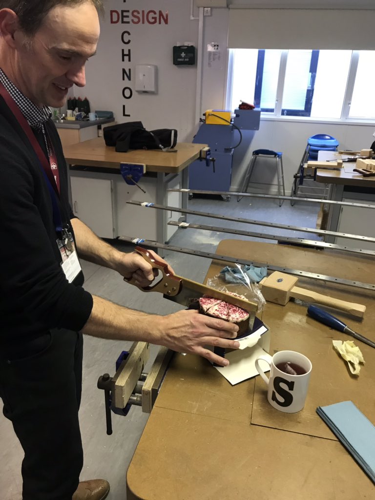 Stuartsfactory's tweet photo. Some skilful use of a Tenon Saw #dt #stutech #stem #cake #tenonsaw https://t.co/3Tk14yWXa6