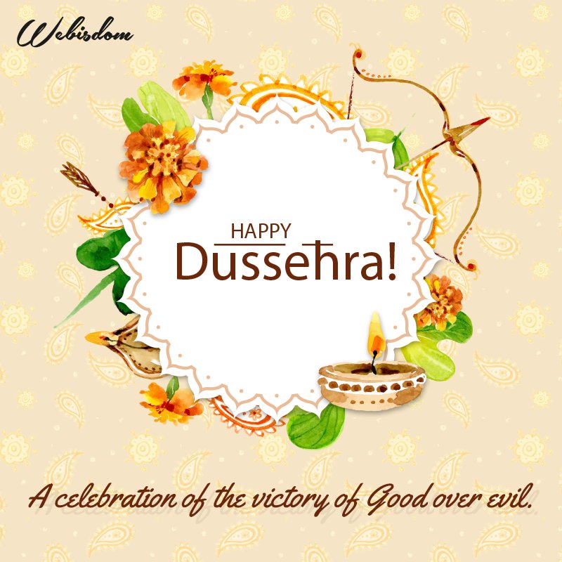 Webisdom's tweet image. "May Lord Rama keep lighting your path of success and may you achieve victory in every phase of life. Jay Shree Ram! Happy Dusshera 2018!

Adharm par dharm ki jeet, anyaya par nyaya ki vijay,
Bure par acche ki jay jay kar, yahi hai dussehre ka tyohaar!"

#HappyDussehra2018