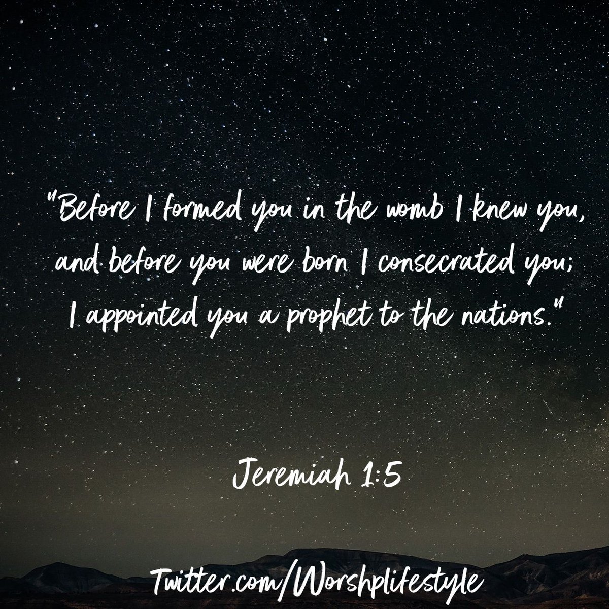 WorshpLifestyle's tweet photo. "Before I formed you in the #womb I knew you, and before you were #born I #consecrated you; I appointed you a #prophet to the nations."
Jeremiah 1:5 ESV
https://t.co/S939zoiNCZ #birth #Creation #Foreknew https://t.co/2S8EjZ1Gpu