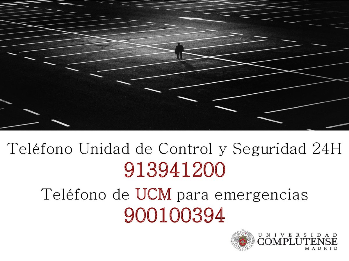 ¿Alguna vez has tenido algún problema o sentido miedo en los campus de la UCM?
La universidad dispone de un teléfono de seguridad que puede atenderte las 24 horas. 
También hay disponible un teléfono interno para emergencias.
¡Si fuese necesario no dudes en llamar!