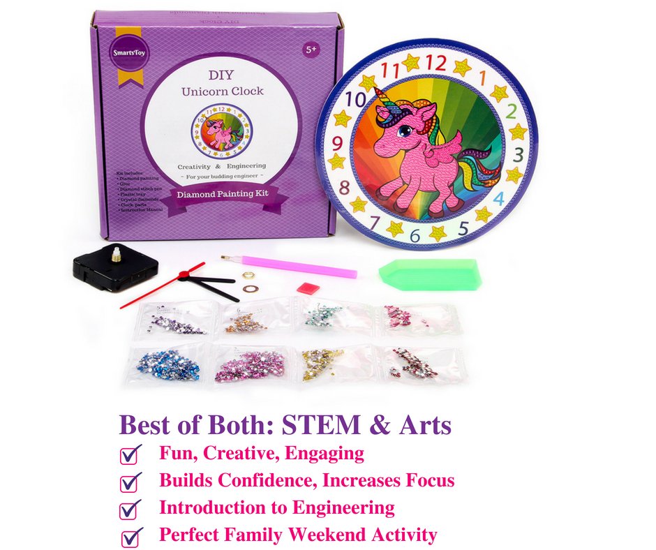 Smartstoy1's tweet photo. Unicorn Clock Kit with paint with diamonds 🦄
Its fun, creative, engaging and a great weekend family activity.

🦄🦄🦄🦄🦄🦄🦄🦄🦄
Tag a friend who loves unicorns

#unicorn #love #kids #diy #kits #stemfor girls #stem #familyfun #parents #best #gift https://t.co/XiMoRgmYAa
