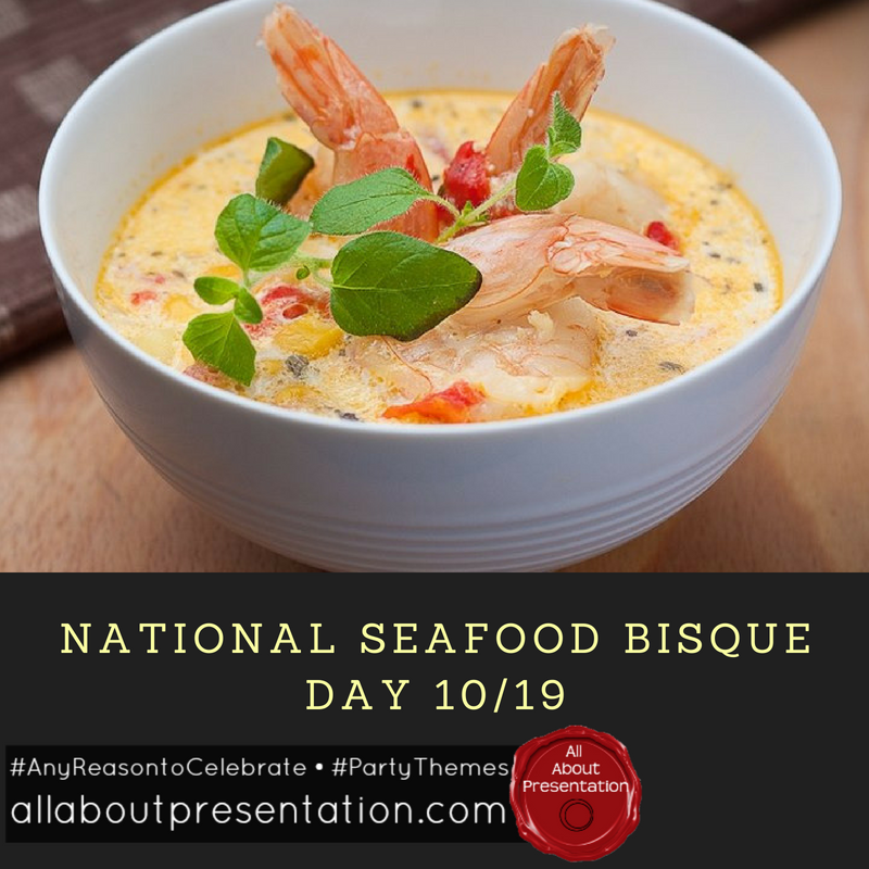 VAeventplanner's tweet photo. Today is National Seafood Bisque Day! #AnyReasontoCelebrate #PartyThemes #AllAboutPresentationEvents https://t.co/fMQkq3X8nR