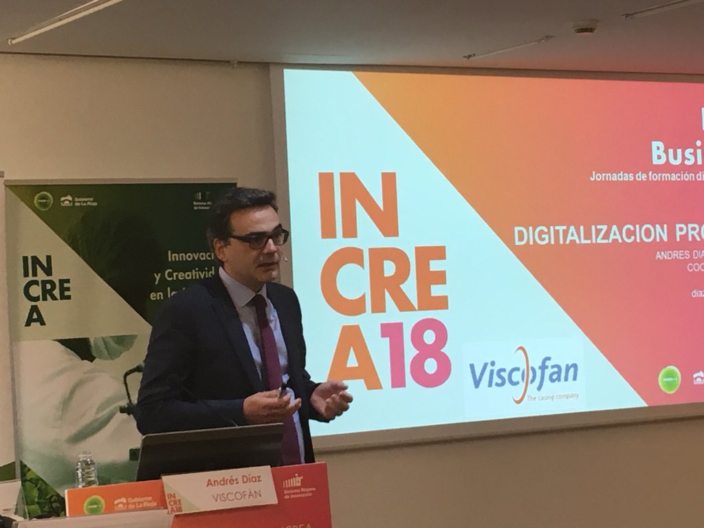 CLUSTERFOODmasi's tweet image. Andrés Díaz de #VISCOFAN “Digitalización de procesos y servicios”

#Procesoseficientes
#jornadainnobusiness #innobusiness #INCREA