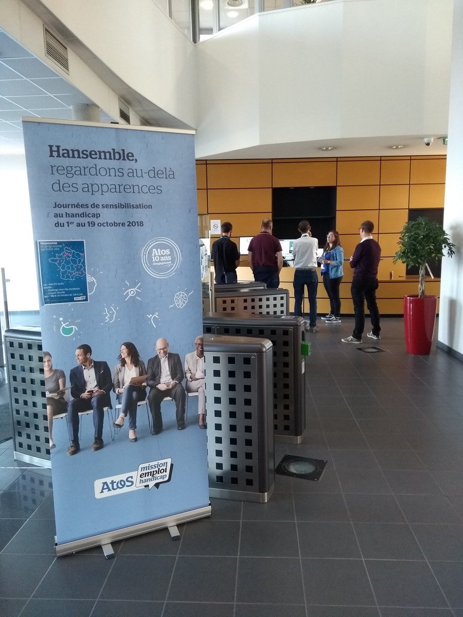 AtosFR's tweet photo. Déjà trois semaines de campagne #Hansemble ! Ces journées annuelles de sensibilisation au #handicap pour nos collaborateurs sont l'un des piliers de notre politique #diversité. #RSE #QSE https://t.co/fiKVm1kJu1