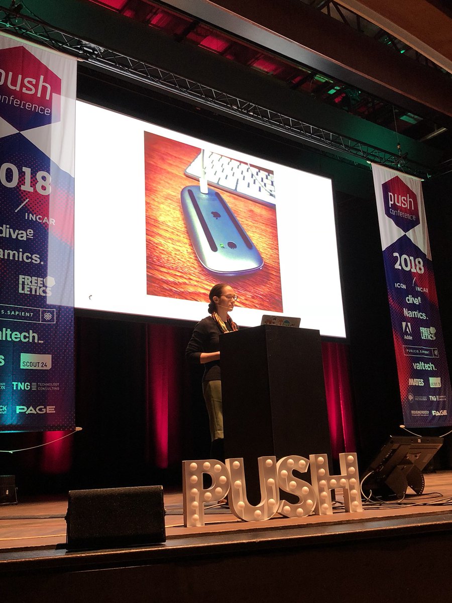 pushconf's tweet photo. Awesome @laurissawolfram starting her talk: Don’t forget to find a right name for her talk in the end. #GreatTask #push18 https://t.co/DBxt4FsySq