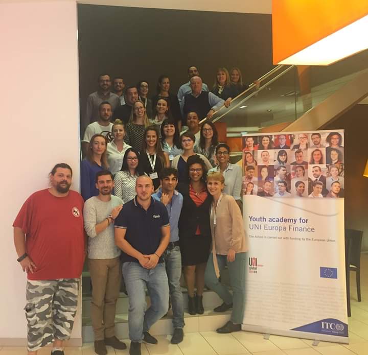 UNIGlobalFin's tweet photo. 👏 Another successful @UNIEuropaFin and @ILOACTRAV Youth Academy training for #youngunionists in Vienna 🇦🇹 this week with  🗣great discussions on #Gender and #Equality in Europe's Finance Sector 👨‍💼⚖👩‍💼 https://t.co/sZQDCVBR8E