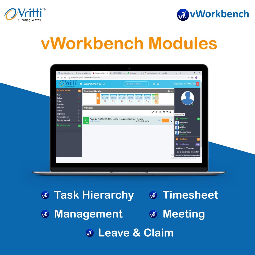 VrittiSolutions's tweet photo. vWorkbench is a state-of-art management tool to organize business operations and track tasks in a manner that is scalable, accurate, and profitable.
To know more visit NOW: https://t.co/0QA53TEKo2
#SoftwareSolutions #VrittiSolutions #SoftwareModules https://t.co/HOssJ4WXpt