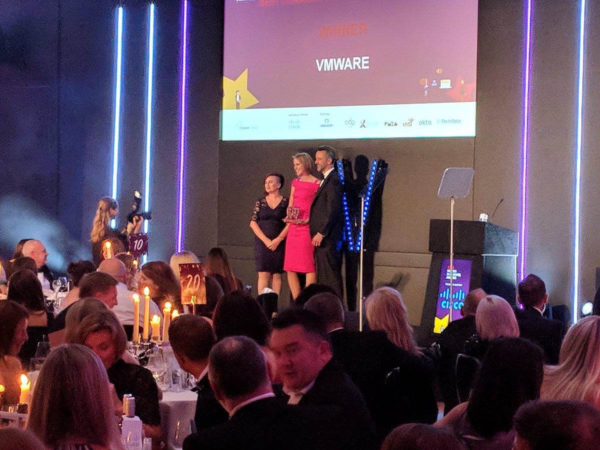 c_dunleavy15's tweet photo. A little tired after last night's CRN Women in Channel Awards, but still buzzing after Emily Smith won Rising Star &amp; @VMware_UK received the Community Outreach awards. Fantastic to be recognised for our diversity programme to support women in tech #WomenInChannel #inspiringnight https://t.co/7Nl6hI9YnS