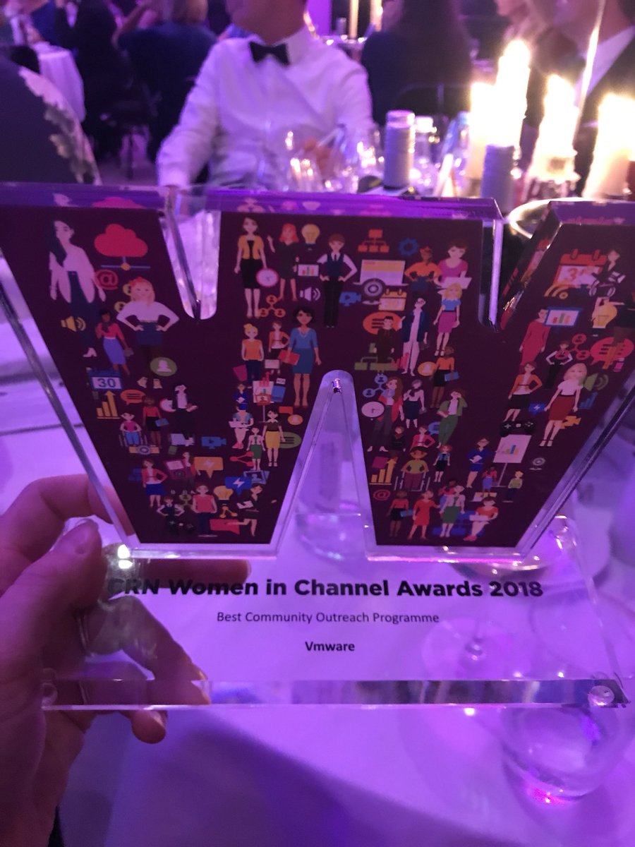 c_dunleavy15's tweet photo. A little tired after last night's CRN Women in Channel Awards, but still buzzing after Emily Smith won Rising Star &amp; @VMware_UK received the Community Outreach awards. Fantastic to be recognised for our diversity programme to support women in tech #WomenInChannel #inspiringnight https://t.co/7Nl6hI9YnS
