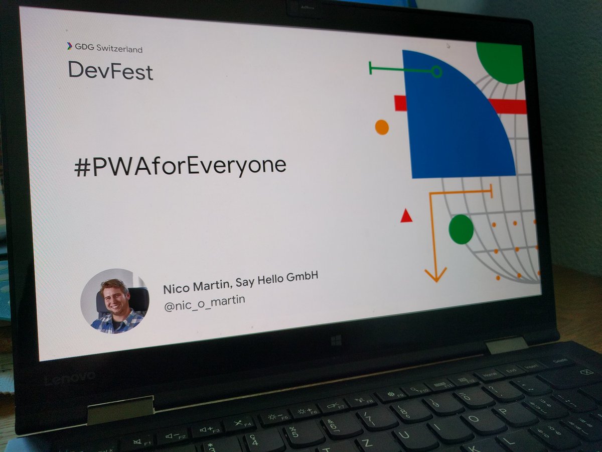 nicodotdev's tweet photo. Better late than never😁. Finished my slides for tomorrows #DFCH2018 and I booked my stay in @rapperswil. #PWAforEveryone #pwa #DevFest18 @GDGZH #dfch18 https://t.co/0GyujfUJBf