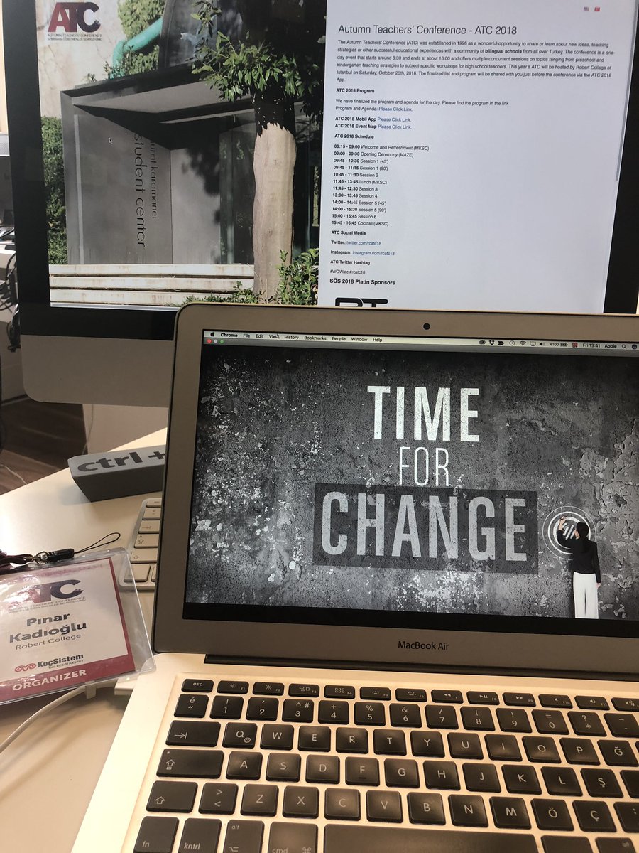 Yarın ATC deki sunumumda okullardaki değişim sürecini konuşacağız. Son hazırlıklar #rcatc18 #atc18 #WOWatc #robertcollege