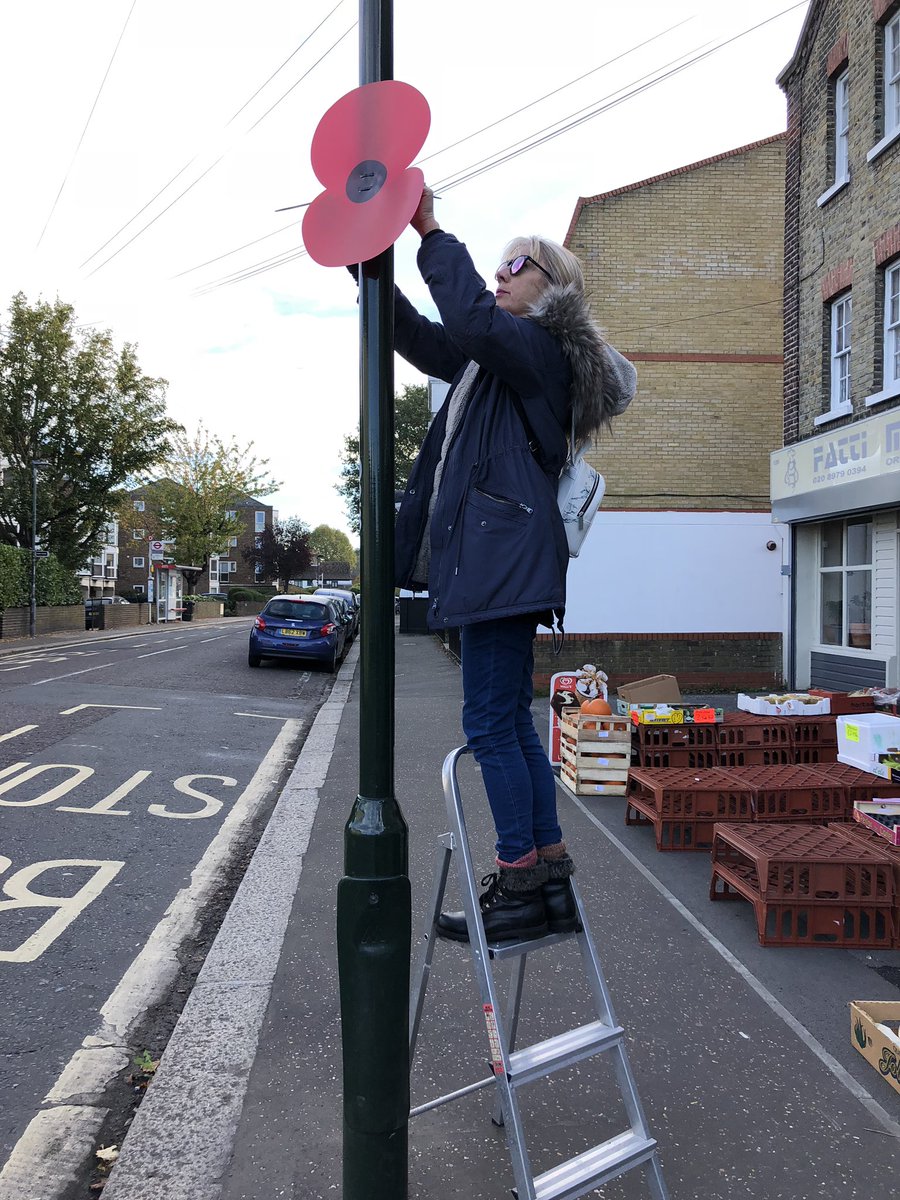 hamptonvillage's tweet photo. The poppy parade are out in Hampton! https://t.co/aob6pKkkzy