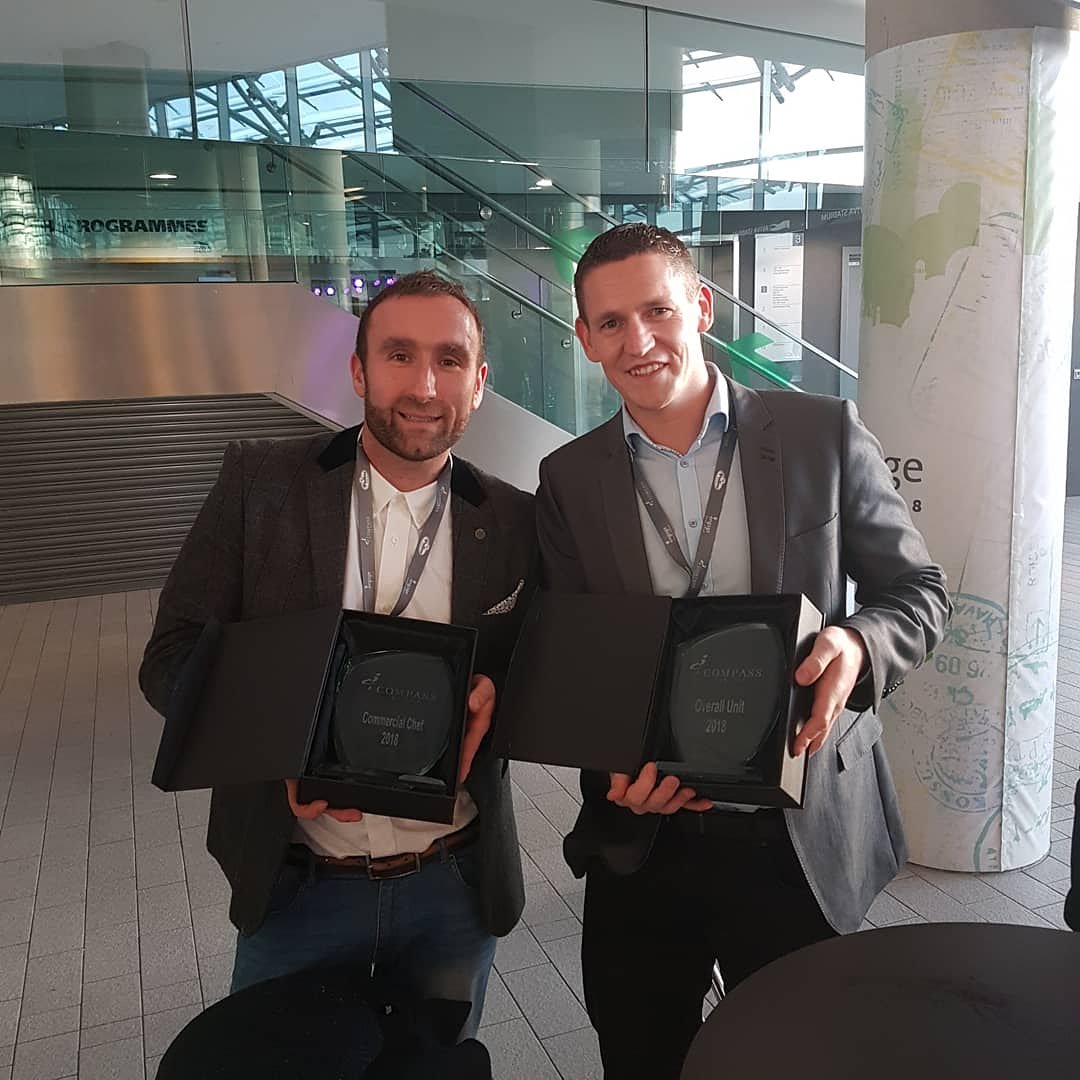 Delighted to win all Ireland Compass chef of year and unit of year <a href="/vodafone/">vodafone</a> <a href="/Vadischef/">Nick Vadis</a> @r_holmes81 💪👊😀