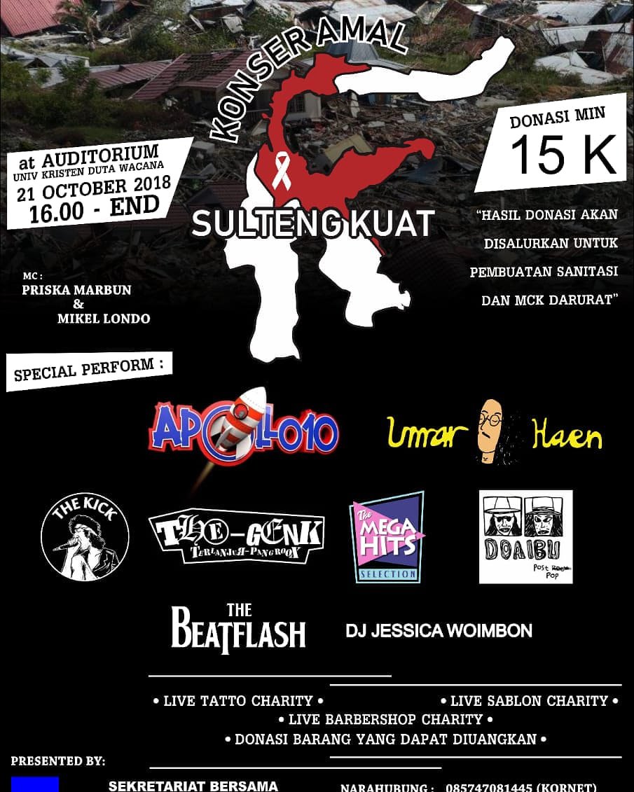 Dateng &amp; bawa donasimu serta keceriaanmu.. #konseramal #donasipalu #skarocksteadyreggae #jrsc #Yogyakarta