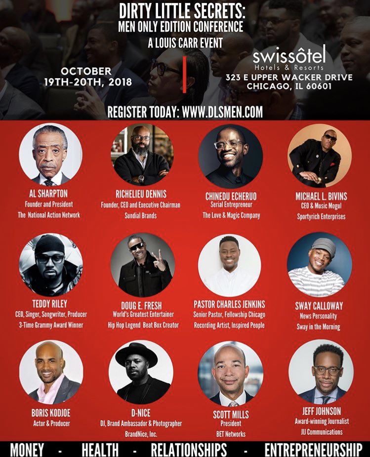 TheRevAl's tweet photo. I am in #Chicago for the 2018 #DLSMen Conference curated by my brother, @iamlouiscarr. I will be discussing the continued fight for justice, how we can move black culture forward, and much more. Register today at https://t.co/NYyFTl2lbR and join us. https://t.co/Kc4zMm4IHs