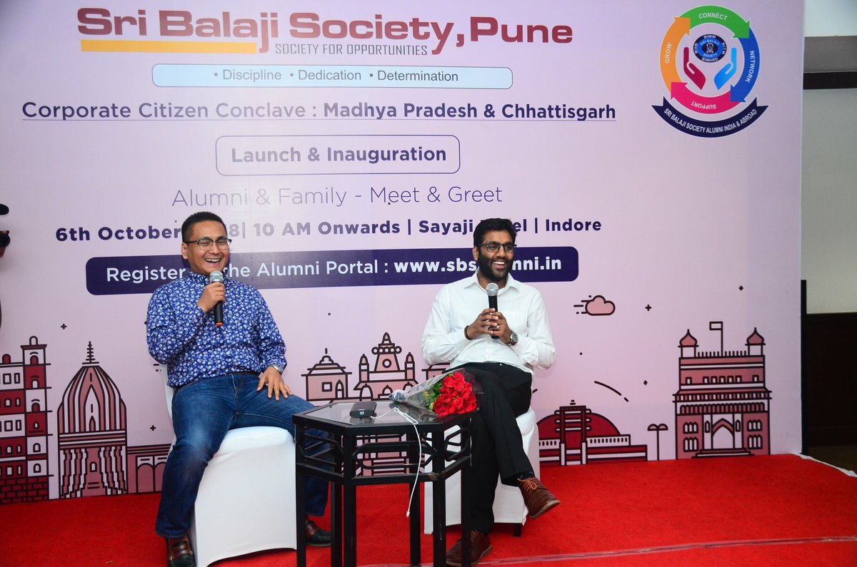Deepak_Rai9's tweet photo. 06Oct2018 Sri Balaji Society Corporate Citizen Conclave -  Madhya Pradesh &amp; Chhattisgarh- Inauguration &amp; Launch. Sayaji Hotel, Indore. Great interacting with Guest Speaker- @vinaykrsinghal, Founder &amp; CEO, @WittyFeed #IrrationalPassion #InfiniteOptimism #Bootstrap #DigitalIndia https://t.co/lKekRYxzMs