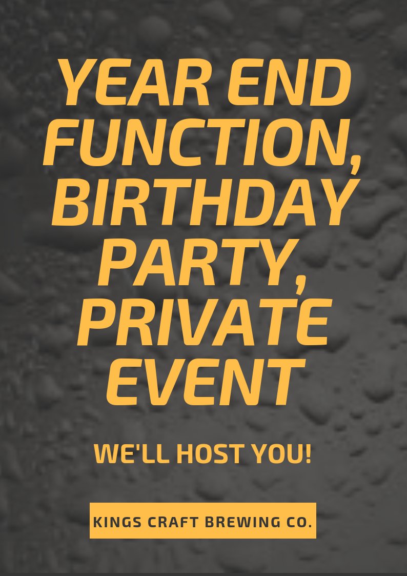 KingsCraftBeer's tweet photo. Are you looking for a venue for your year end function, birthday party or next private event?

Contact us for details and to arrange a viewing: michael@kingscraftbeer.co.za https://t.co/zGj8xQNWgM
