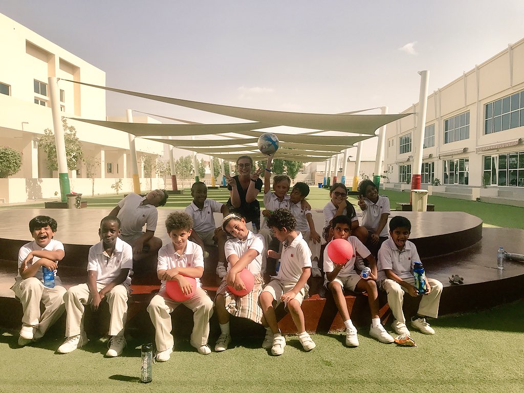 pariduyuru's tweet photo. The kids in my year four class had a brilliant week this week and earned themselves some golden time! They agreed on a football match, but only if I joined in! I did, and had some great fun! Nice to get outside now that the temperature has gone down to a cool 40 degrees 😳 https://t.co/Y5Hzd58Uf8