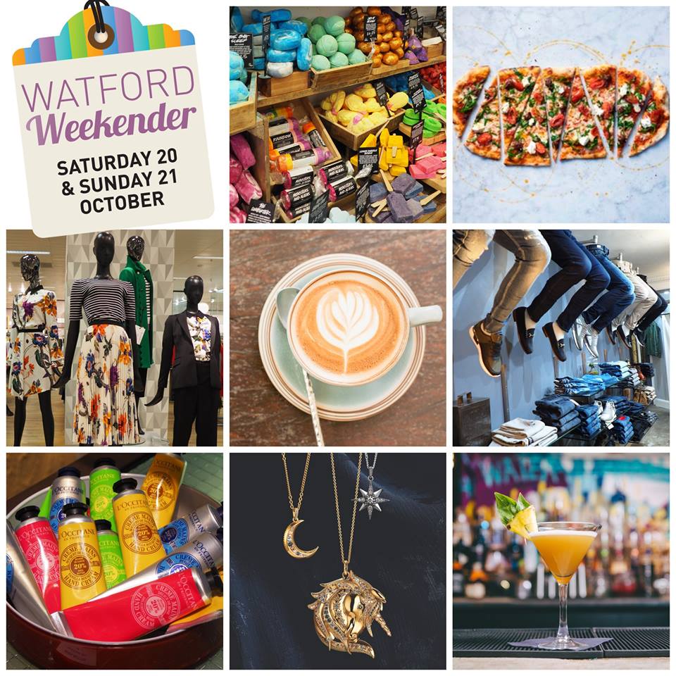 WatfordCouncil's tweet photo. Come along to the #WatfordWeekender tomorrow and Sunday, where you can take advantage of the many discounts and offers. Find out more at https://t.co/ZV1WOF6TuQ #watford @WatfordBID https://t.co/t0N9dvqQBh