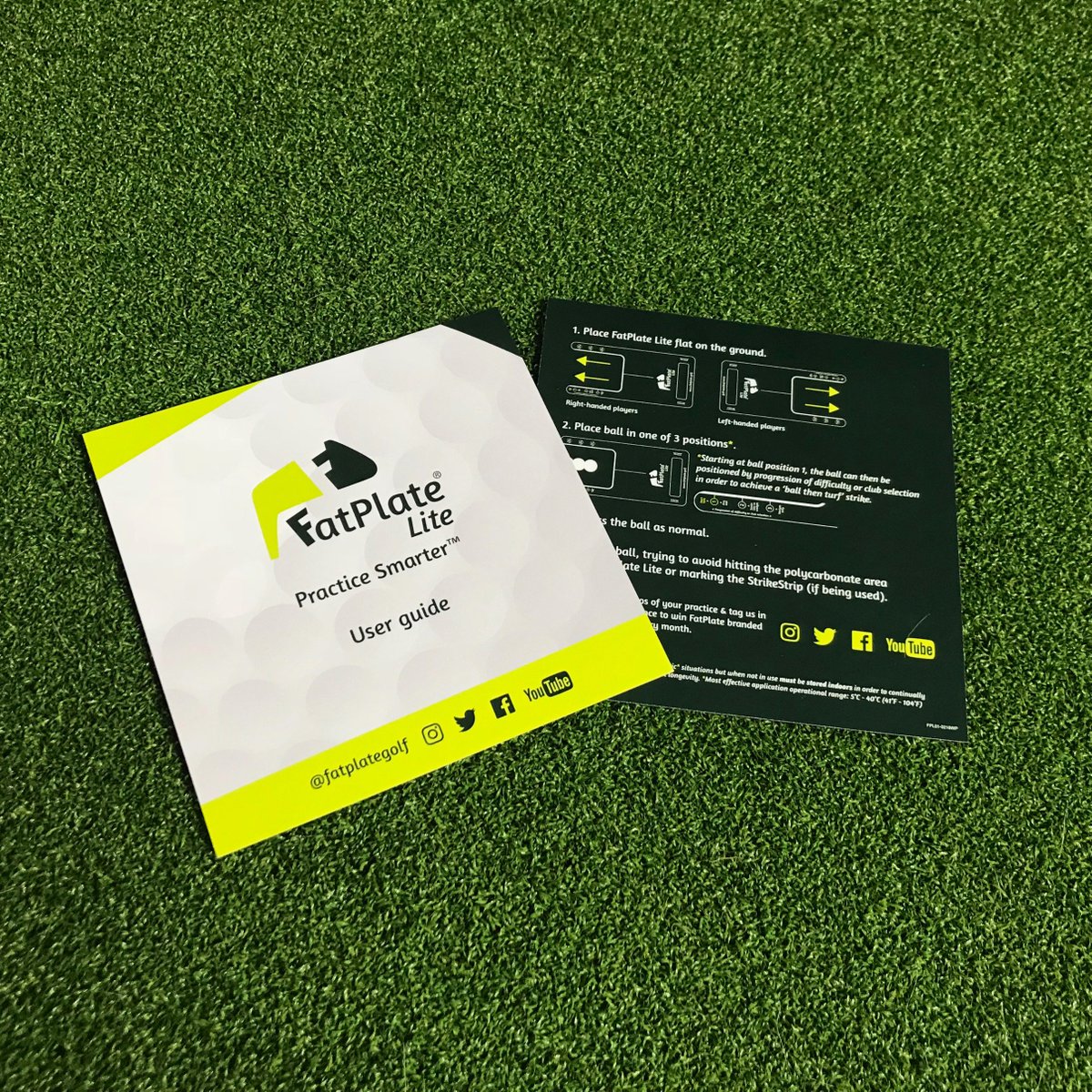 fatplategolf's tweet photo. Struggling to hit #ballthenturf ? 

Simply RT, Like, Share etc. to be in with a chance of winning this FatPlate Lite-Viz Ice White &amp; a pack of StrikeStrips

In addition to the auditory response, StrikeStrips show not only your point of contact but also offer swing path feedback. https://t.co/FYJ1xr34Kc