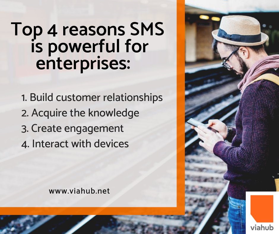 viahubcorp's tweet photo. #viahub believes there are many reasons why #SMS is powerful #enterprises. Here, we described some of them. Find out more on our blog: https://t.co/2Mmk94v0yk #business #CustomerExperience #CustomerService https://t.co/yPpUskopIb