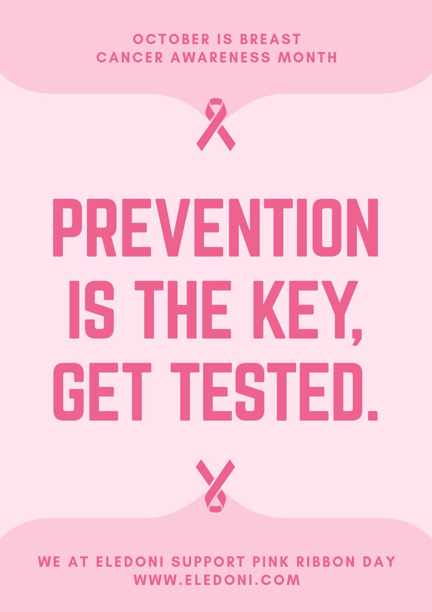 Eledoning's tweet photo. There is #hope
#BreastCancerAwareness #BreastCancerAwarenessMonth #breastcancer #eledoni #pinkribbon #prevention #key #october https://t.co/N5lllljfdn