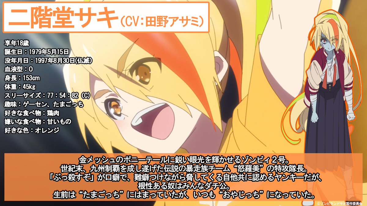 ゾンビィ2号：二階堂サキプロフィール公開】 サキの誕生日！ 改めて