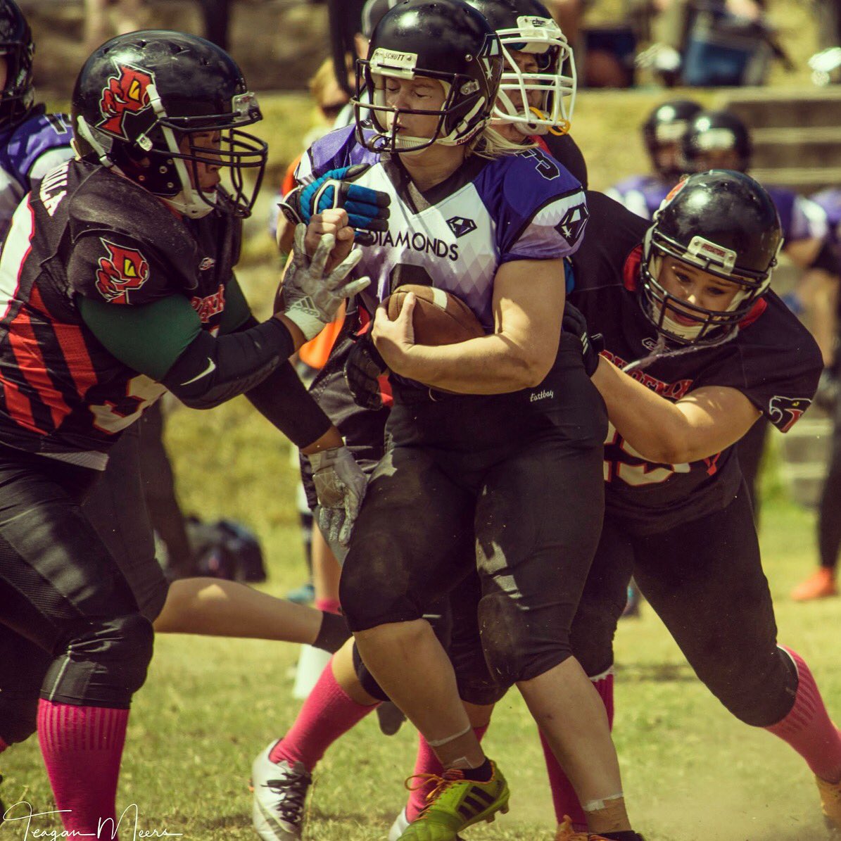 DiamondsACTG's tweet photo. The last time these two teams met the winner went to the Opal Bowl. 

Tomorrow, 2.00pm at Greenway Enclosed Oval the rivalry continues when the undefeated @nwgridiron take on your Diamonds in a top of the table clash. 

#PurpleReign #nojokefootball https://t.co/3i2f0zcplr