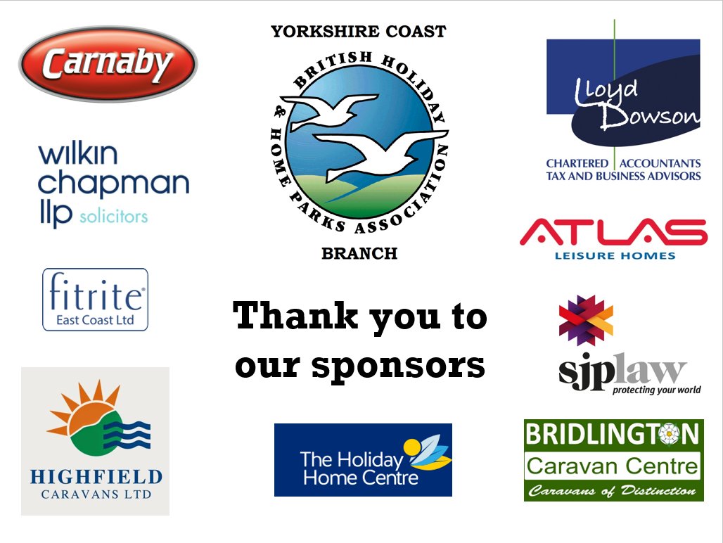 Thank you again to our sponsors for the Yorkshire Coast Branch @BHHPA Autumn Dinner - <a href="/HighfieldCLtd/">Highfield Caravans</a> <a href="/WCllpSolicitors/">Wilkin Chapman Rollits</a> <a href="/FitriteDecking/">Fitrite</a> <a href="/THHC_Statics/">Holiday Home Centre</a> <a href="/lloyddowson/">Lloyd Dowson</a> @atlaslh <a href="/CarnabyCaravans/">Carnaby Caravans Ltd</a> <a href="/SJP_Law/">SJP Law</a> <a href="/Luxihomes/">Bridlington Caravans</a> - we could not hold such an event without your support!