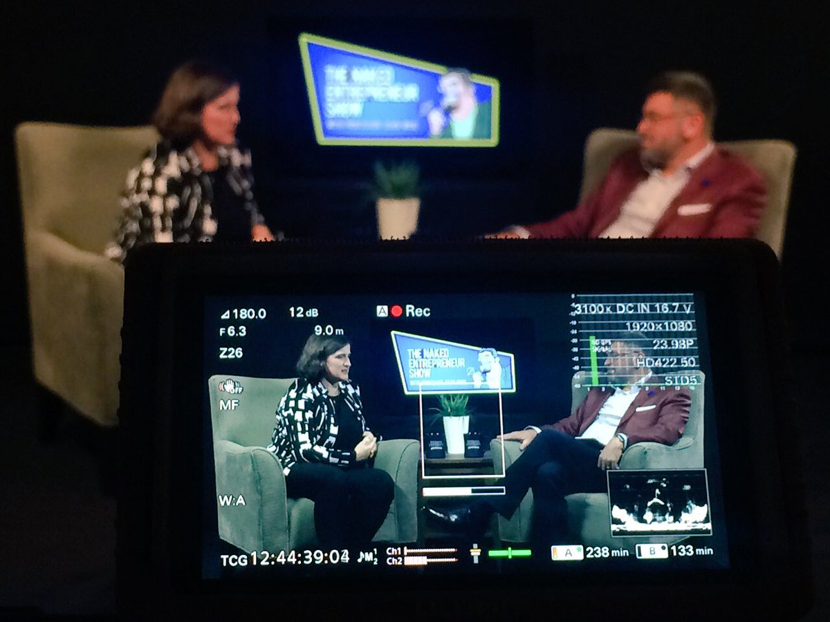 RTAProd's tweet photo. Dr. @SeanWise on set with visionary leader Dr. Alexandra Greenhill - Co-founder and CEO, Careteam and myBestHelper. #StartupDay https://t.co/192PB1z0wh