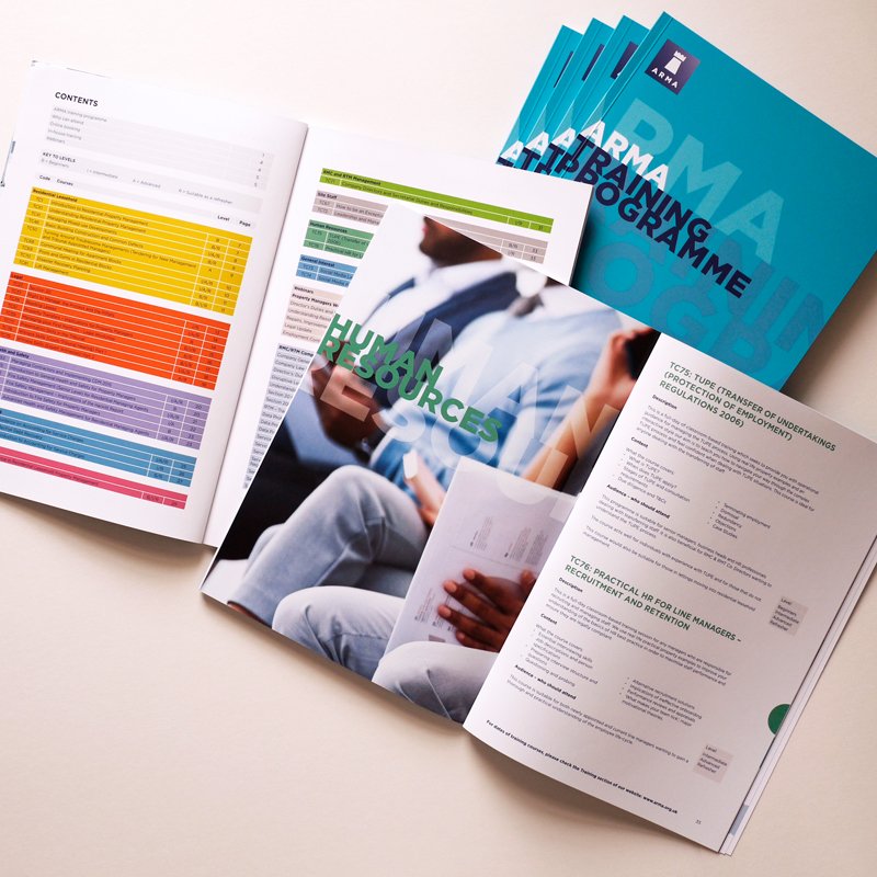 LTDdesigncon's tweet photo. The ARMA Training Courses programme was written, designed and produced on a tight schedule in time for #ARMAConf18. LTD were instrumental in fulfilling a design brief to elevate #ARMA on the professional circuit for Property Management training. #trainingcourses https://t.co/SVgVVJK3sp
