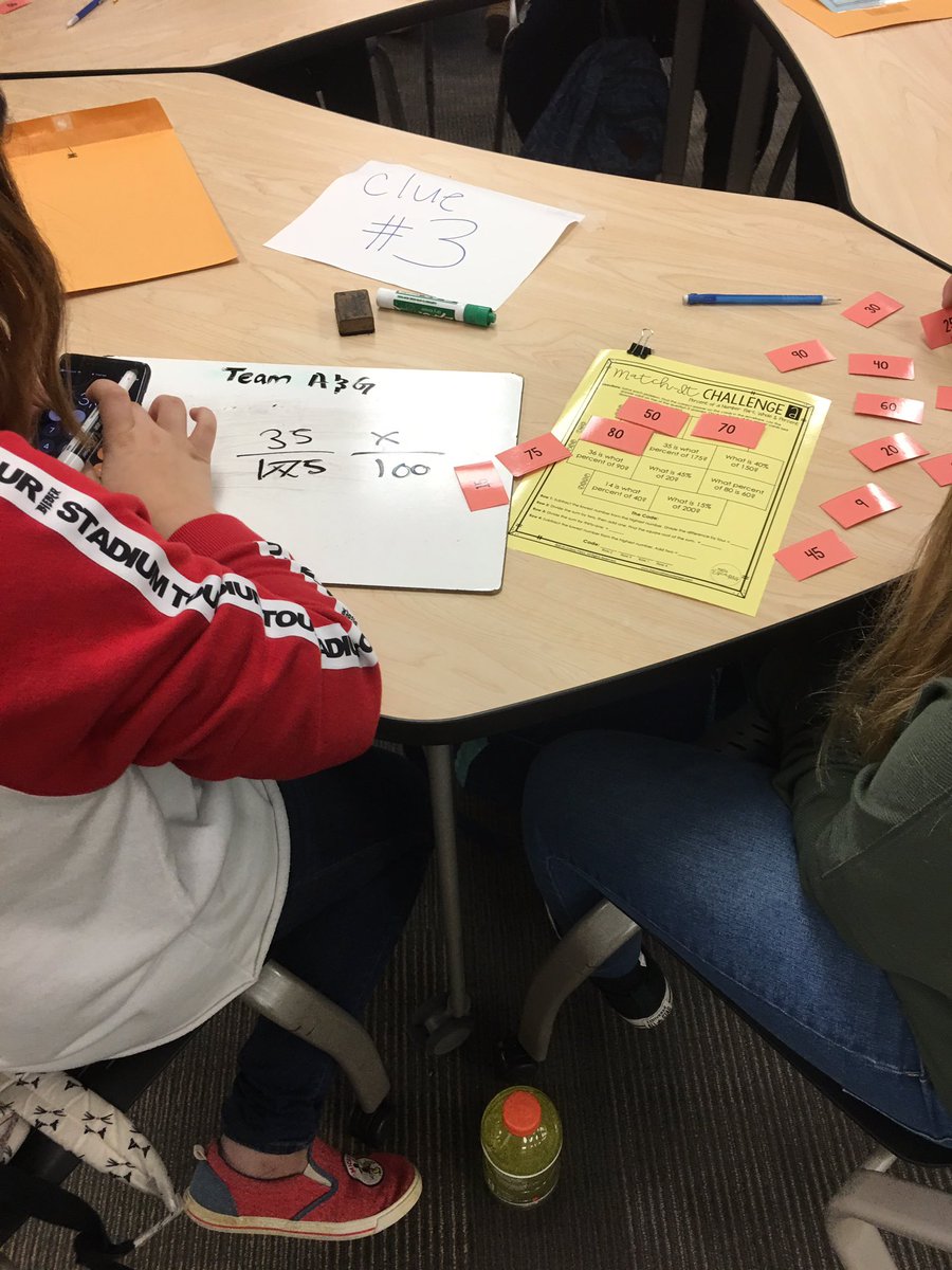 Ymxb1's tweet photo. Mrs. Leath’s 1st period in action!Percent Equations Escape Room. #pantherpride @Sandburg_MS https://t.co/6PYipRGjel