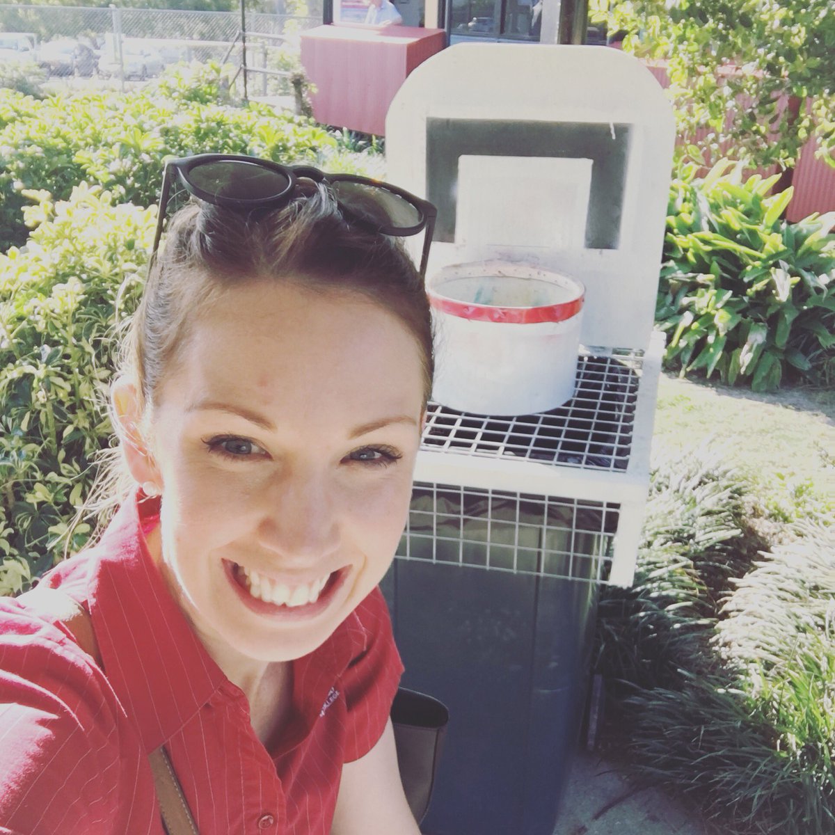 Selfie with a bin. Correction. EXCITED SELFIE WITH A BIN. This bin, and it’s amazing lid with a very big backstory, is the result of many hours of hard work (physical and conceptual) of my STEM students. #prouchteacher #stemstudies