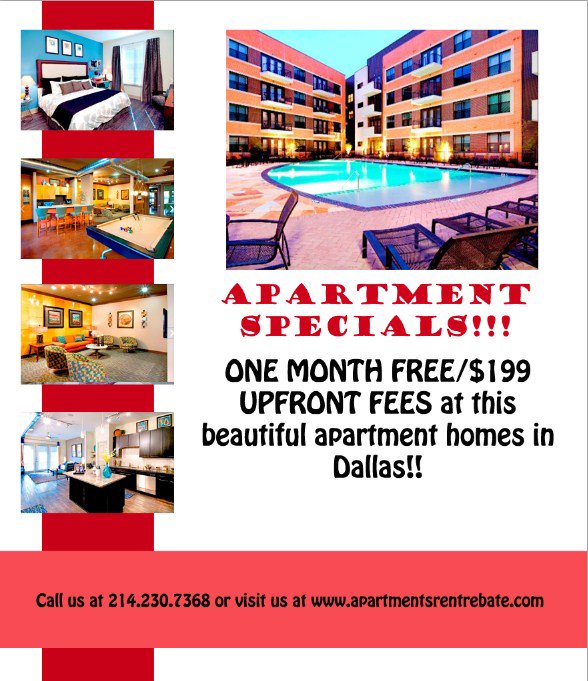 ApartmentRebate's tweet photo. APARTMENT SPECIALS!!! Call us at 214.230.7368 or visit https://t.co/wdB8JRmdcu https://t.co/1ZWwYU8ZDU